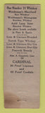 Matchbook Cover - 31 Whiskey Cleveland OH Weideman WORN