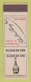 Matchbook Cover - Elixir De Spa Schaltin Pierry Belgium