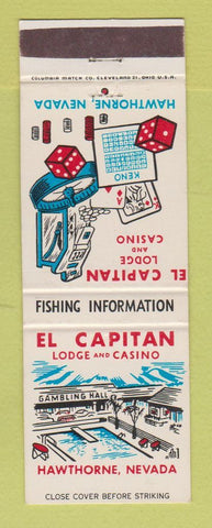 Matchbook Cover - El Capitan Hotel Casino Hawthorne NV