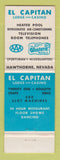 Matchbook Cover - El Capitan Hotel Casino Hawthorne NV