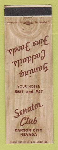 Matchbook Cover - Senator Club Casino Carson City NV