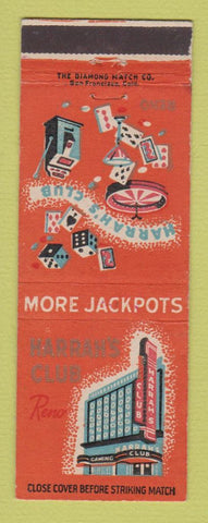 Matchbook Cover - Harrah's Club Casino Reno NV