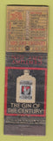 Matchbook Cover - Century Dry Gin feature Recipes POOR