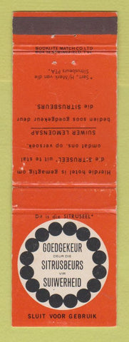 Matchbook Cover - Goedgekeur Sitrusbeurs Suiwerheid Drink? Liquor? South Africa