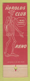 Matchbook Cover - Harolds Club Casino Reno NV