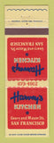 Matchbook Cover - Harvey's Kitchen San Francisco CA