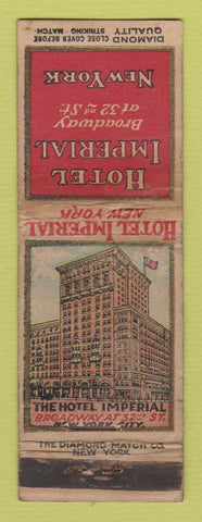 Matchbook Cover - Hotel Imperial New York City DQ WORN