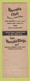 Matchbook Cover - Harrah's Club Casino Reno Lake Tahoe NV