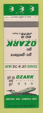 Matchbook Cover - Ozark Airlines DC-9 Jets