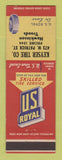 Matchbook Cover - US Royal Tires Keyser Hawkinson Treads