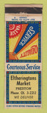 Matchbook Cover - Eltheringtons Market Preston ON WORN