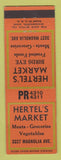 Matchbook Cover - Hertel's Market Grocery Birds Eye Frozen Foods WEAR