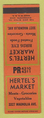 Matchbook Cover - Hertel's Market Grocery Birds Eye Frozen Foods WEAR