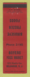 Matchbook Cover - Boyers Food Market Grocery Wildwood NJ Birdseye Frozen Foods