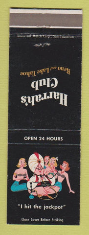 Matchbook Cover - Harrah's Club Casino Reno Lake Tahoe NV girlie harem