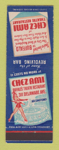 Matchbook Cover - Chez Ami Theatre Restaurant Buffalo NY girlie