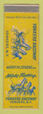 Matchbook Cover - Yonkers Raceway Horse Racing Yonkers NY Harness WORN BACK
