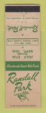 Matchbook Cover - Randall Park Horse Racing Cleveland OH WORN BACK