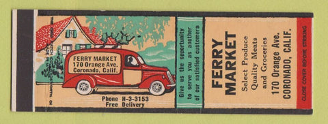 Matchbook Cover - Ferry Market Coronado CA delivery truck