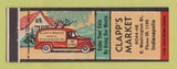 Matchbook Cover - Clapp's Market Indianapolis IN delivery truck