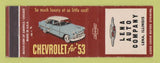 Matchbook Cover - 1953 Chevrolet Lena IL
