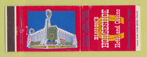 Matchbook Cover - Binion's Horseshoe Casino Las Vegas NV