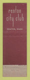 Matchbook Cover - Renton City Club WA