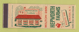 Matchbook Cover - Hepworth Farms Milton NY WORN BACK