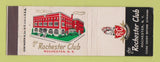 Matchbook Cover - Rochester Club Rochester NY
