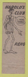 Matchbook Cover - Harold's Club Casino Reno NV Full Length