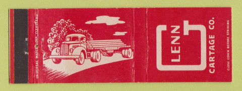 Matchbook Cover - Lenn Cartage Trucking Buffalo NY Cleveland OH