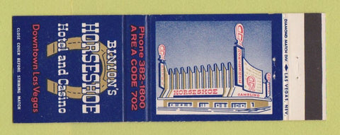 Matchbook Cover - Binion's Horseshoe Casino Las Vegas NV