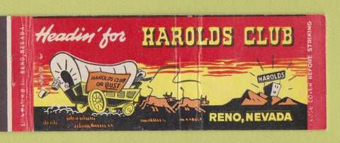 Matchbook Cover - Harolds Club Casino Reno NV Full Length