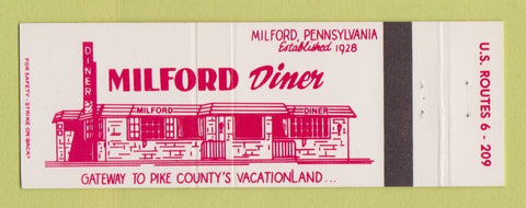 Matchbook Cover - Milford Diner Milford PA Full Length