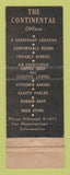 Matchbook Cover - Hotel Continental Washington DC