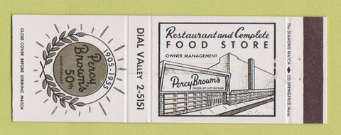 Matchbook Cover - Percy Brown's Grocery Stores 1955 Wilkes Barre PA