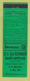 Matchbook Cover - DE Scisinger Dairy Supply Le Roy OH Perkins Americana GREEN
