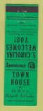 Matchbook Cover - Town House Bishoville SC Perkins Americana GREEN