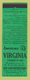 Matchbook Cover - Ash Lawn Motor Court Harrisonburg VA Perkins Americana GREEN