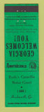 Matchbook Cover - Camellia Motor Court Hawkinsville GA Perkins Americana GREEN