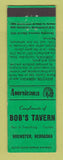 Matchbook Cover - Bob's Tavern Brewster NE Perkins Americana GREEN