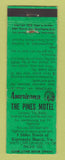 Matchbook Cover - Pines Motel Kiptopeke Beach VA  Perkins Americana GREEN