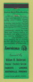 Matchbook Cover - Peoples' Fountain Heathsville VA Perkins Americana GREEN