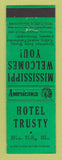 Matchbook Cover - Hotel Trusty Water Valley MS Perkins Americana GREEN