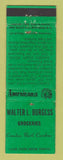 Matchbook Cover - Burgess Grocery Camden NC WEAR Perkins Americana GREEN