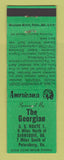 Matchbook Cover - Georgian Dinwiddie VA Perkins Americana GREEN