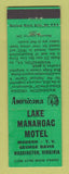 Matchbook Cover - Lake Manahoac Motel Washington VA Perkins Americana GREEN