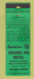 Matchbook Cover - Virginia Inn Rustburg VA POOR STRIKER Perkins Americana GREEN
