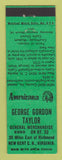 Matchbook Cover - Taylor Store Esso oil gas New Kent VA Perkins Americana GREEN