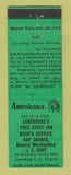 Matchbook Cover - Lunenburg's Free State Inn VA Perkins Americana GREEN